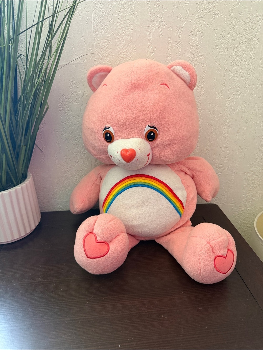 Care Bears Pink Cheer Bear Rainbow Plush Stuffed Animal